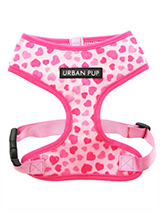 Pink Hearts Harness - This Pink Hearts collar is the perfect girly accessory. It is a contemporary style and the pattern is on trend. It is lightweight and incredibly strong. Designed by Urban Pup to provide the ultimate in comfort and safety. It features a breathable material for maximum air circulation that helps preve...