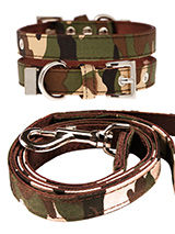 Camouflage Fabric Collar & Lead Set - If you have an action boy or girl this collar and lead set will be right up their street. It is lightweight and incredibly strong. The collar has been finished with chrome detailing including the eyelets and tip of the collar. A matching lead, harness and bandana are available to purchase separately...