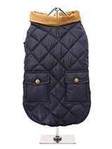 Navy Blue Quilted Town & Country Coat - Introducing Urban Pup's Quilted Town and Country Coat, expertly designed  for a fusion of lightweight warmth and timeless elegance. This  versatile piece is perfect for the sophisticated canine, whether  strolling through the city or exploring the countryside.<br /><br />Featuring a luxurious soft c...