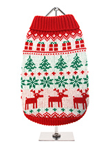 Christmas Wonderland Sweater - It's the most wonderful time of the year! it's time to get the Christmas sweaters lined up for the big day. The sweater features a seasonal designed of presents, Christmas trees, snowflakes and reindeer's, it doesn't much more Christmas than that. Finished with a turtle neck and elasticated sleeves...