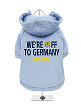 Scotland We're Off to Germany Sweatshirt - Away Blue - Our Away Blue 'We're Off to Germany Sweatshirt' says it all, Scotland 
are back at the Euros for 2024. Scotland's impressive run of games in 
the Euro 2024 qualifiers has been remarkable so this is the perfect way 
for your dog to get in on the action when you are cheering them on. A 
fun, funky...