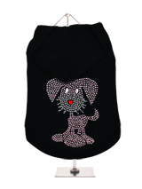 GlamourGlitz UrbanPup Dog Hoodie - Exclusive GlamourGlitz 100% Cotton Hoodie.This cute, light hearted design for dog lovers is sure to please your best friend and make a statement about who is the love of your life. Crafted with Pink and Silver Rhinestuds that catch a sparkle in the light. Wear on it's own or match with a GlamourGlit...