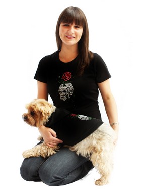 Skull & Rose GlamourGlitz Dog T-Shirt