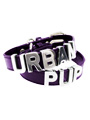 Purple Leather Personalised Dog Collar (Chrome Letters)