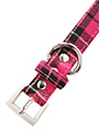 Fuschia Pink Tartan Fabric Collar & Lead Set