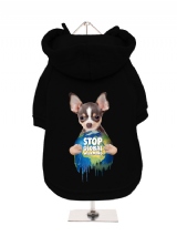 ''Stop Global Warming'' Fleece-Lined Dog Hoodie / Sweatshirt