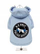 ''K9 Unit Police Officer'' Fleece-Lined Dog Hoodie / Sweatshirt