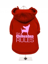 ''The Chihuahua Rules'' Fleece-Lined Dog Hoodie / Sweatshirt