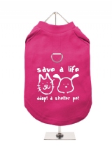 ''Save A Life, Adopt A Shelter Pet'' Harness-Lined Dog T-Shirt