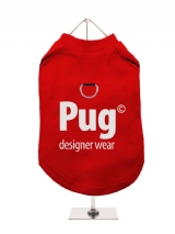 ''Pug Designer Wear'' Harness-Lined Dog T-Shirt